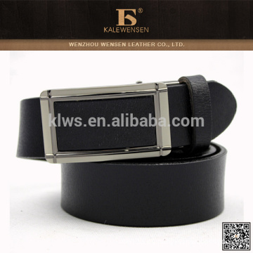 Cinturón de cuero ancho de la calidad formal excelente negro automático de la hebilla